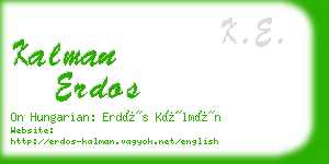 kalman erdos business card